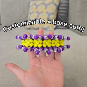 customizable x base cuff! Kandi, kandi for kids, customizable kandi, kandi for adults, pony beads, pony bead bracelet, pony beads cuff