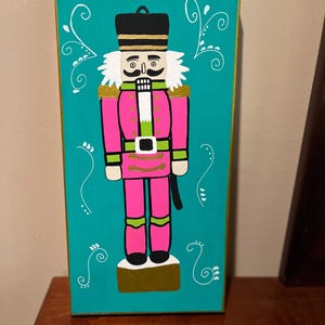Nutcracker painting, Christmas decor, Canvas painting