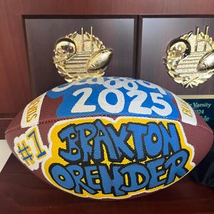 Painted sports ball, football custom hand painted