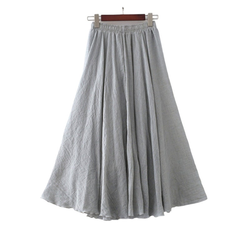 jupe maxi en coton et de lin pour femmes , plissée , style boho image 4