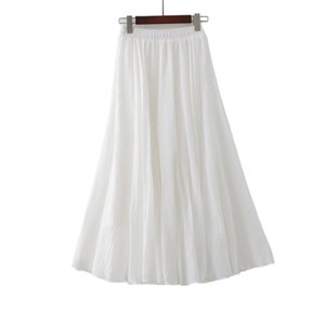 jupe maxi en coton et de lin pour femmes , plissée , style boho image 10