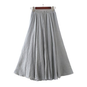 jupe maxi en coton et de lin pour femmes , plissée , style boho image 5