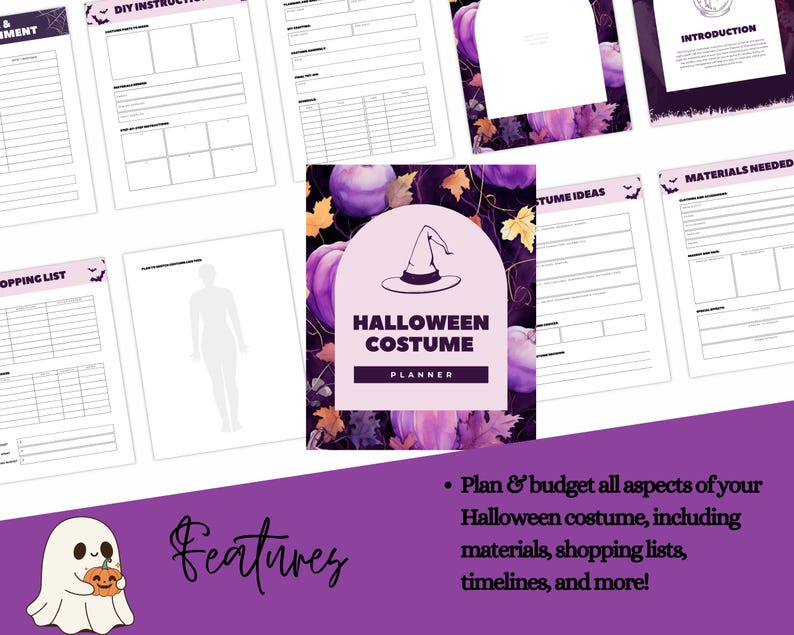 10 Page Halloween Costume Planner | Planning Pages for Materials ...