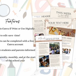 Canva Newsletter for School | Editable Classroom Newsletter Template ...