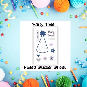 Partyhut Foiled Aufkleber Verschönerung für Scrapbooking, Card Making, or Paper Crafting | Kreative Erinnerungen | Geburtstagssticker