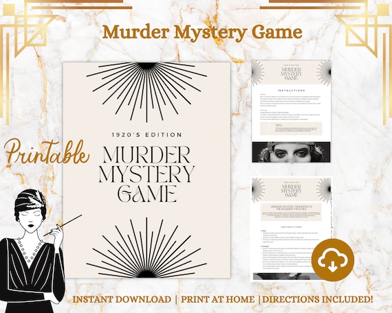 Replay-able jaren 1920 Murder Mystery Dinner Party Game voor maximaal 20 volwassenen - Organiseer je eigen Dinner Party Game Night - Speakeasy Gatsby Theme Medium Engels 4-20 spelers