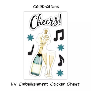Feiern UV Verschönerung Aufkleber Bogen für Scrapbooking, Kartenherstellung oder Papierhandwerk | Kreative Erinnerungen