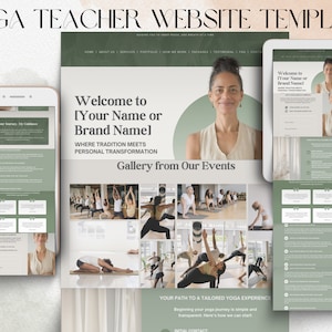 Yoga Teacher Website Canva Template | Edit in Canva | Easy to Use | Easy to Publish | Promote Your Yoga Business & Brand