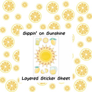 Sippin 'on Sunshine Layered, emaillierte Aufkleber Verschönerung für Scrapbooking, Kartenherstellung oder Papierbasteln | Kreative Erinnerungen | Sommer