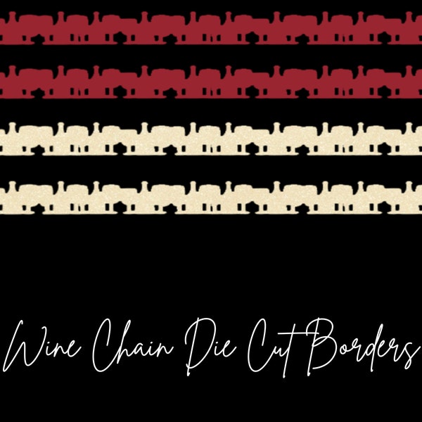 Creative Memories Wine Chain Border Punch Die Cut | 4 Total 12-inch Die Cut Borders | White & Red Wine | For Scrapbooks, Cards, Paper Crafts