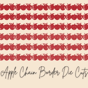 Memórias criativas Apple Chain Border Punch Die Cut | 6 bordas recortadas de 12 polegadas no total | Para álbuns de recortes, cartões, artesanato em papel