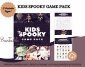 Kids Spooky Games Pack | Kids Halloween Games & Activities | 11 Printable Pages | Word Searches, Matching Games | PDF Printable for Kids