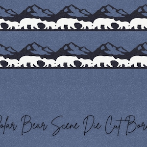 Creative Memories Polar Bear & Alpine Mountain Punch Die Cut Scene | 2 Total 12-inch Die Cut Borders | For Scrapbooks, Cards, Paper Crafts