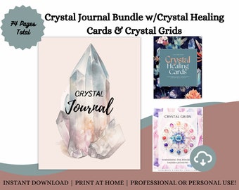 Kristall Journal Bündel | Crystal Healing Cards, Kristallgitter Arbeitsbuch & Anleitung, Kristall Journal | Heilende Kristalle | PDF Sofortdownload