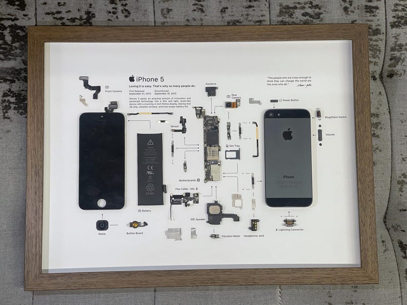 Framed Teardown iPhone Art: SEND Your PHONE to US for Upcycled Tech ...