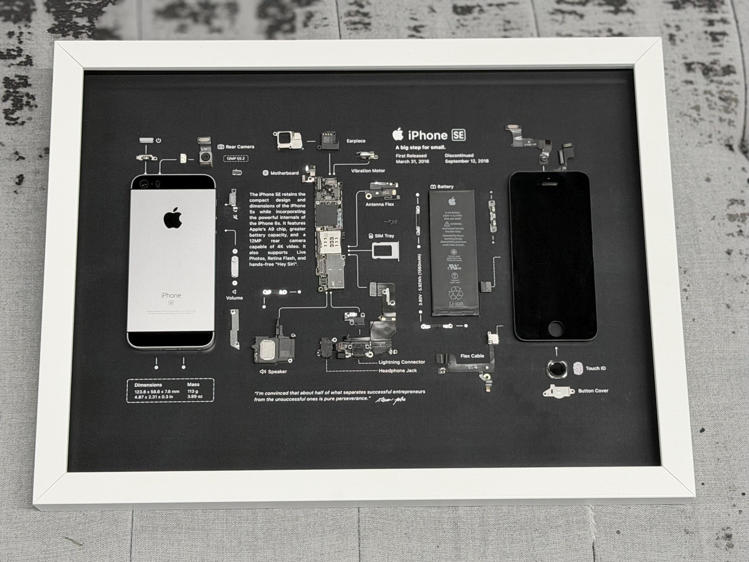 Disassembled iPhone 5 / 5S / SE Frame Art [BLACK SCENE], Teardown With ...