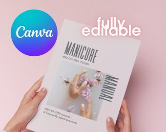 Editable Canva Professional UV Gel Nail Course Manual - Comprehensive Guide for Nail Technicians, Trainers