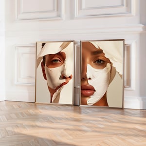 SET DI 2 Decorazioni per saloni di bellezza stampabili, Arte della bellezza, Stampa estetista, Poster dermatologia, Decorazioni per cliniche della pelle, Decorazioni per cosmetici per la pelle, Estetista
