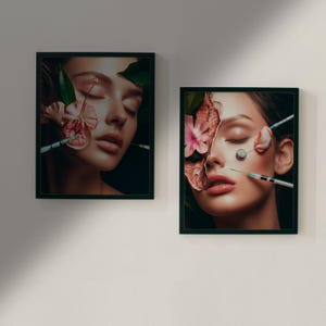 SET OF 2 Printable Beauty Salon Decor, Beauty Art, Beautician Print, Dermatology Poster, Skin Clinic Decor, Cosmetic Skin Decor, Esthetician