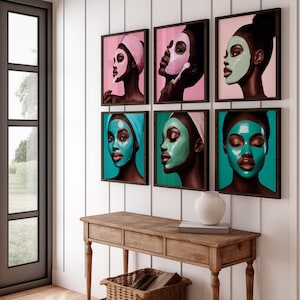 SET OF 6 Printable Beauty Salon Decor, Beauty Art, Beautician Print, Dermatology Poster, Skin Clinic Decor, Cosmetic Skin Decor, Esthetician