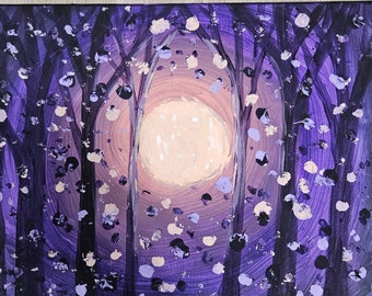 Firefly forest: original acrylic painting