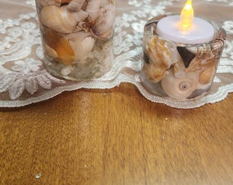 Seashell candle holder, coastal candles, tea light holder, seashell decor