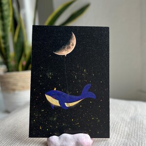 Mond x Wal | Tiermotiv| Postkarte | Grußkarte | Geburtstag | Geburt | Taufe