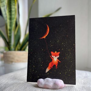 Mond x Fuchs | Tiermotiv| Postkarte | Grußkarte | Geburtstag | Geburt | Taufe