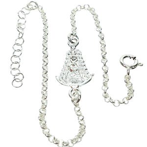 Wundertätige Medaille Jungfrau Maria, Armband Sterling Silber, Jungfrau Maria Schmuck, Heilige Stechpalme Mutter Armband, Jungfrau von Rocio Armband