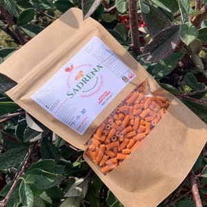 Glutenvrij en veganistisch, eiwitrijk en vezelrijk, pasta met tomaat en capia-paprika 200gr.