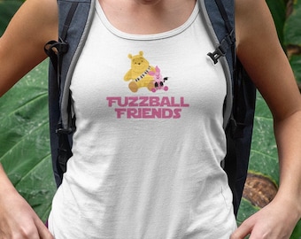 Fuzzball Friends: Cute Star Wars Chewbacca Winnie the Pooh & Han Solo Piglet Star Wars Tank Top Unisex Jersey Tank