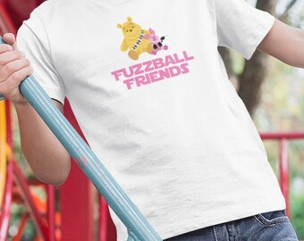 Kids Fuzzball Friends: Cute Star Wars Chewbacca Winnie the Pooh & Han Solo Piglet Star Wars T-Shirt Youth Short Sleeve Tee