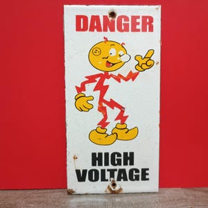 Vintage REDDY KILOWATT Porcelain Enamel Metal Metal sign 8&quot; X 4&quot; Inch