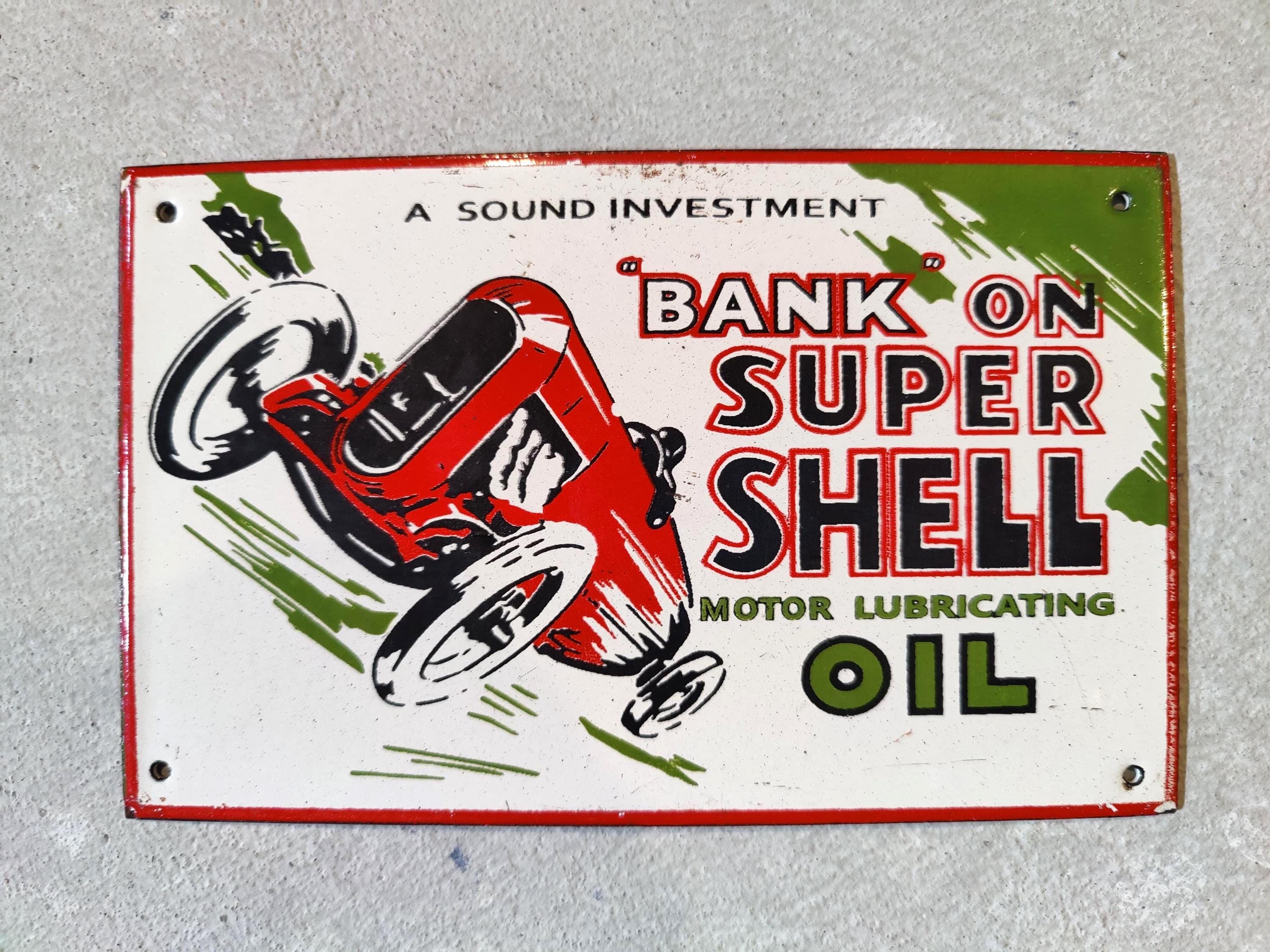 80s SHELL カリフォルニア オイル 看板 ガレージ USAサイン アメリカン