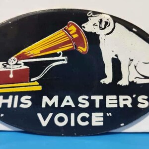 His Master's Voice Metal Sign His Master's Voice HMV Dog