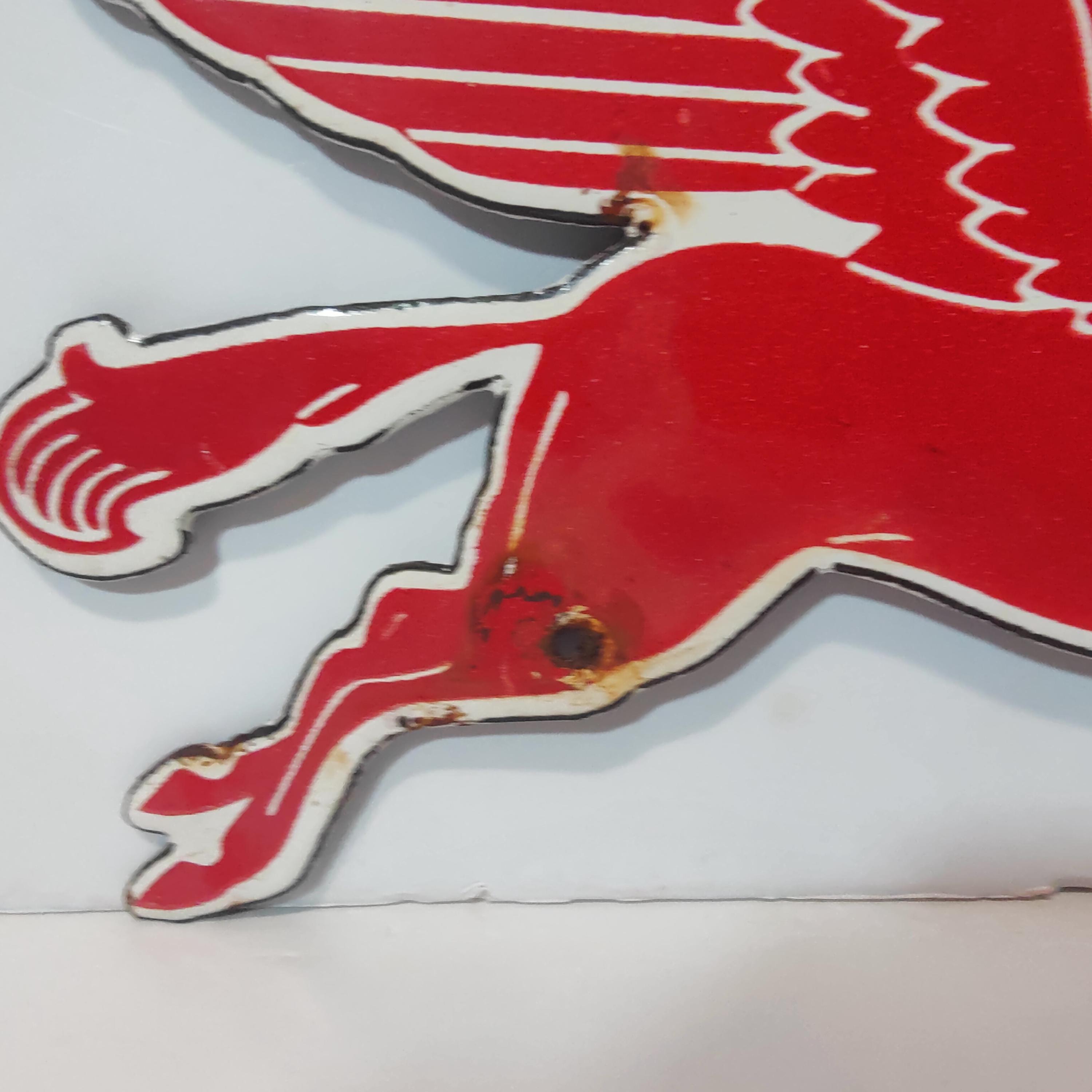 Vintage Pegasus Mobil Oil Porcelain Enamel Metal Metal Sign 9" X 5 ...