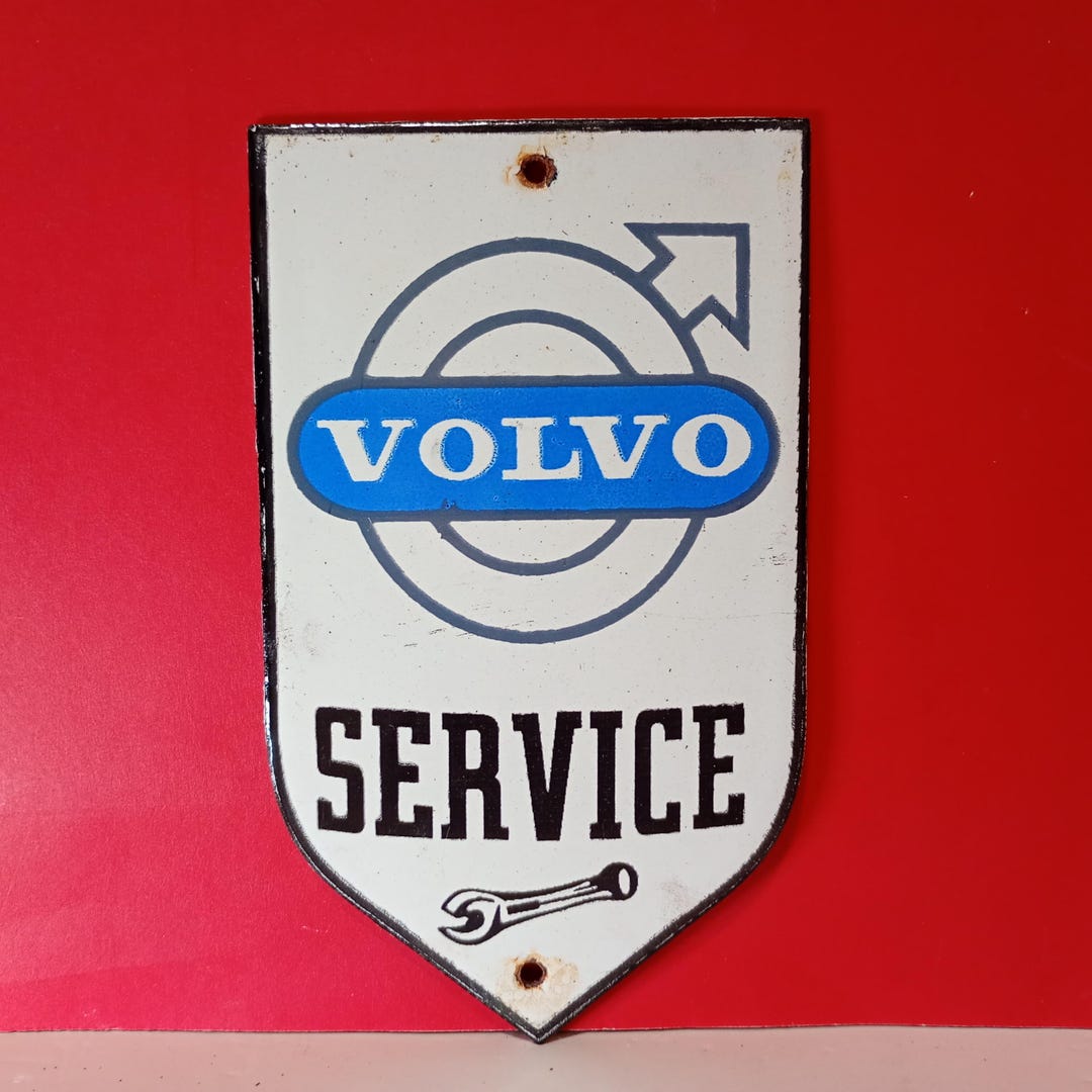 Vintage Volvo Service Porcelain Enamel Sign 6