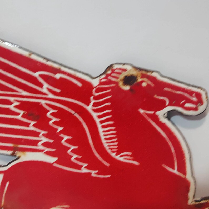 Vintage Pegasus Mobil Oil Porcelain Enamel Metal Metal Sign 9" X 5 ...