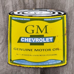 Vintage Chevrolet Motor Oil Porcelain Enamel  Metal sign 6&quot; X 6&quot; Inch
