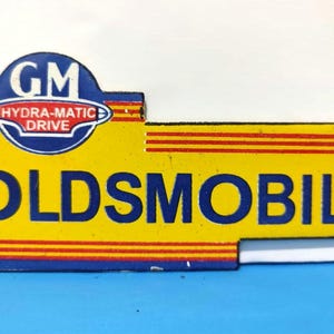 Vintage GM OLDSMOBILE Porcelain Enamel Metal sign 7&quot; X 3&quot; Inch