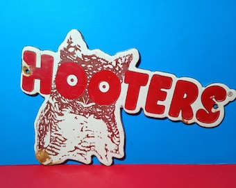 Vintage Hooters Restaurants Katzen-Porzellanemaille-Metallschild, 23 x 15 cm