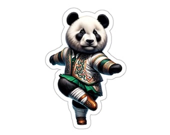 Irish Dancer Panda Sticker // Irish Music Sticker for instrument case, laptop, or water bottle