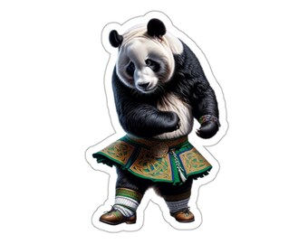 Irish Dancer Panda Sticker // Irish Music Sticker for instrument case, laptop, or water bottle