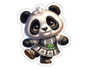 Irish Dancer Panda Sticker // Irish Music Sticker for instrument case, laptop, or water bottle
