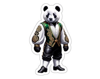 Irish Dancer Panda Sticker // Irish Music Sticker for instrument case, laptop, or water bottle