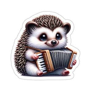 Sticker hérisson pour accordéon // Sticker musique irlandaise pour étui à instrument, ordinateur portable ou bouteille d'eau