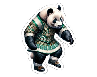 Irish Dancer Panda Sticker // Irish Music Sticker for instrument case, laptop, or water bottle