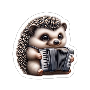 Sticker hérisson pour accordéon // Sticker musique irlandaise pour étui à instrument, ordinateur portable ou bouteille d'eau