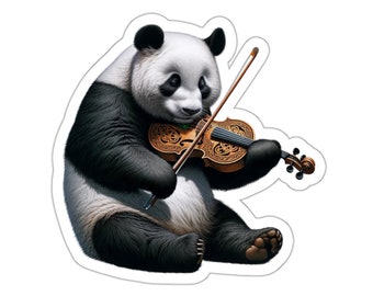 Irish Fiddle Panda Sticker // Irish Music Sticker for instrument case, laptop, or water bottle
