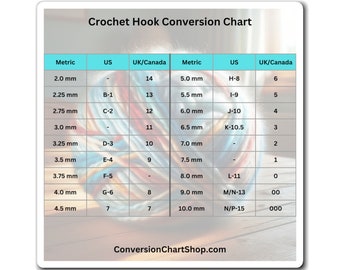 Crochet Hook Conversion Chart Magnet